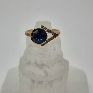 R1021 Blue Ring Plated - Fragrant Jewels